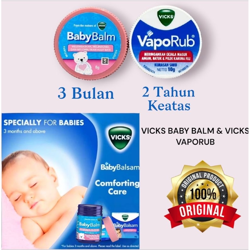 VICKS BABY BALM,VICKS VAPORUB BATUK PILEK & VICKS VAPORUB