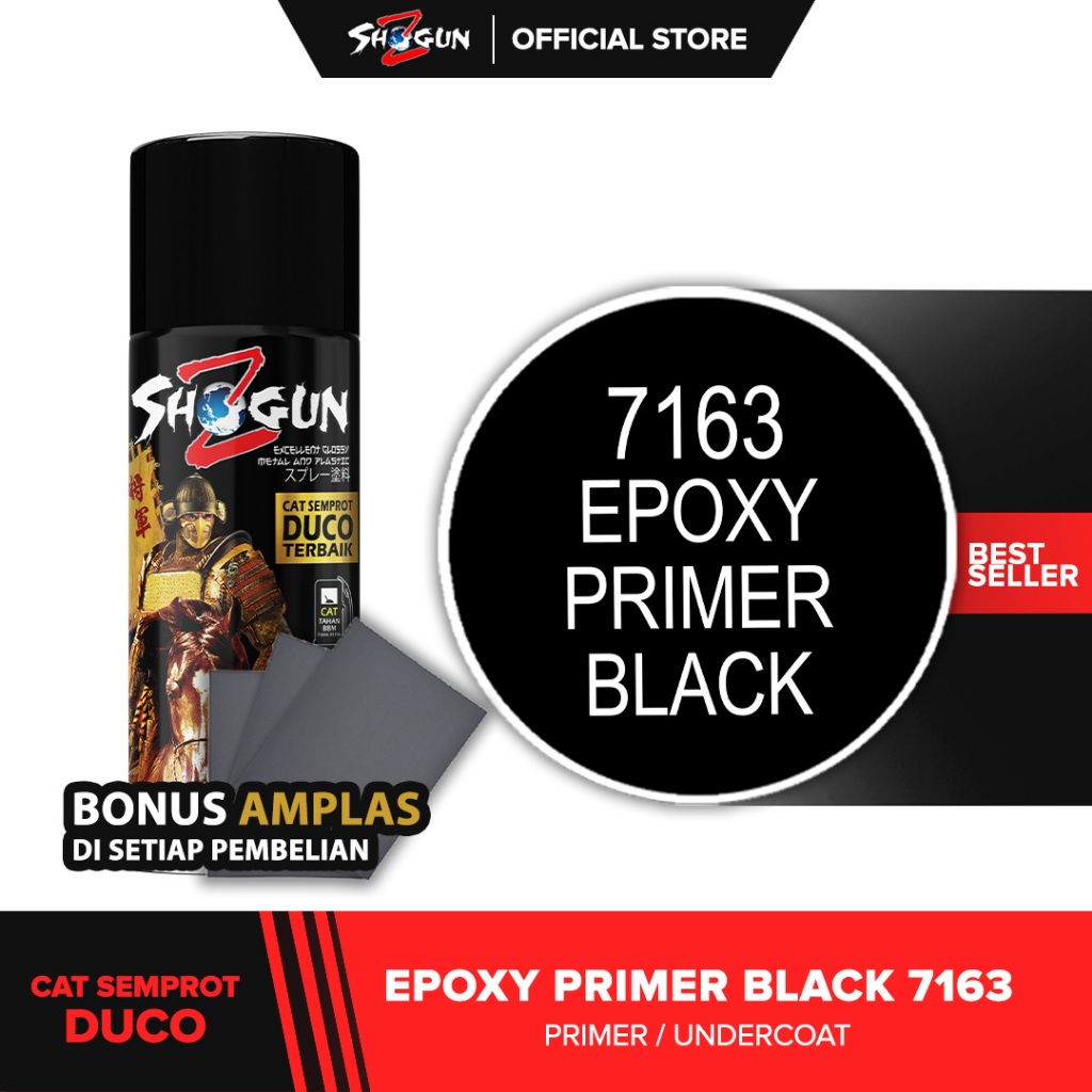Cat Dasar Hitam - Cat Epoxy Hitam - Epoxy Black 7163 400cc - Cat Semprot Poksi Epoksi Hitam Tahan Be