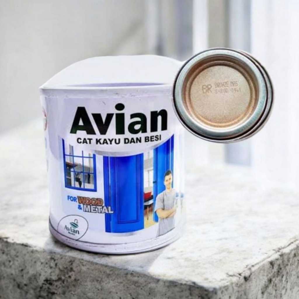 Cat avian warna chrome emas // cat kayu besi emas 100cc
