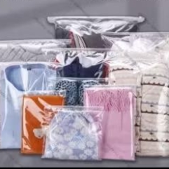 Pouch Plastik Ziplock Baju ZIPPER BAG Transparan