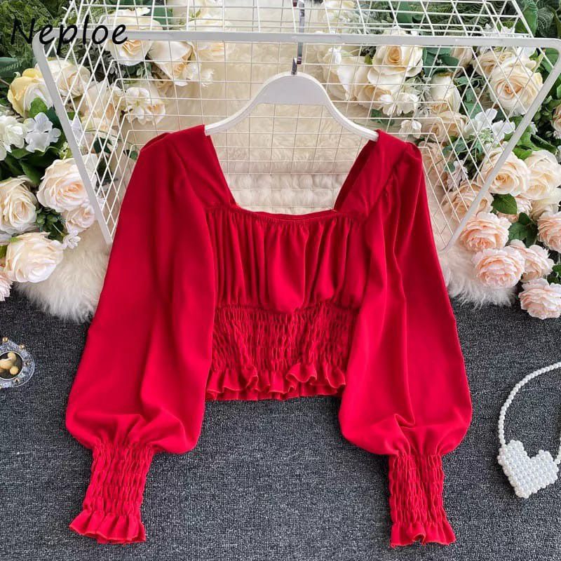 REALFICT hokatop atasan blouse wanita terbaru tangan karet