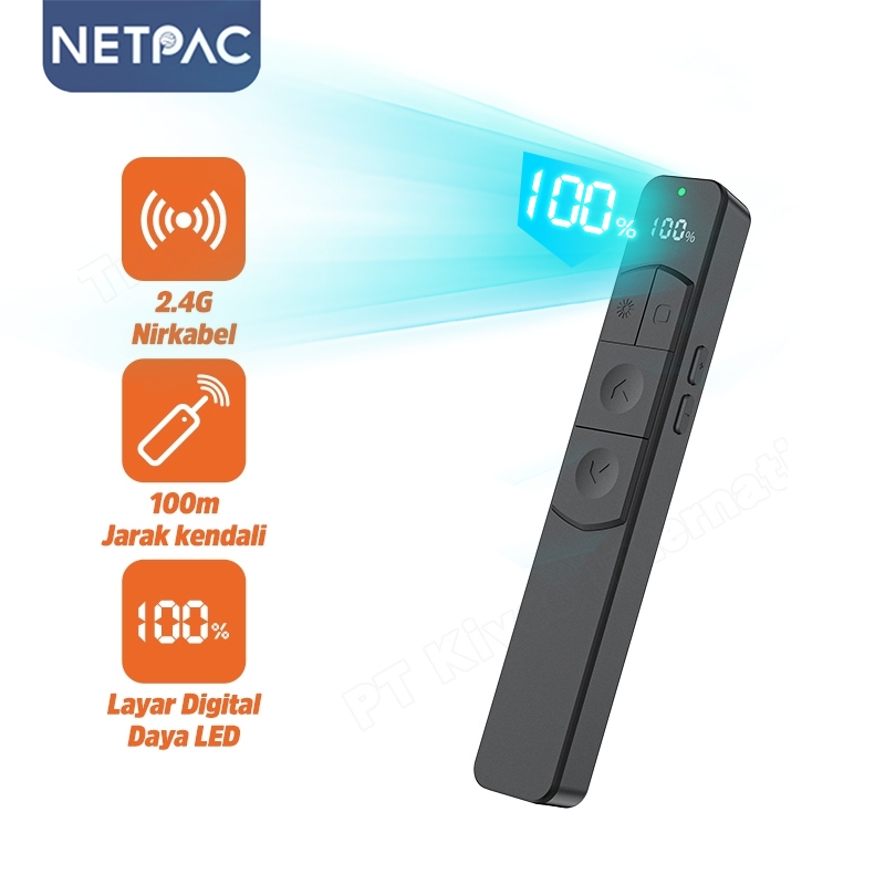 NETPAC Laser Pointer Wireless Pointer Presentasi Presenter Rechargeable Type c Laser Remote Control