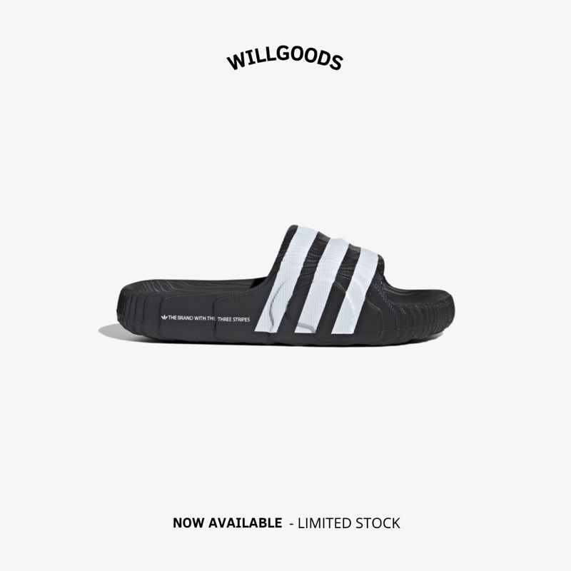 Adidas Adilette 22 Sandals Black White Original Resmi