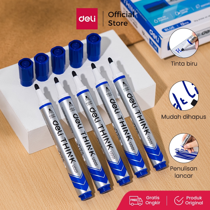 

Deli Spidol Papan Tulis Putih 2.0mm Mudah Dihapus dan Tidak Beracun 3 Warna EU001X0