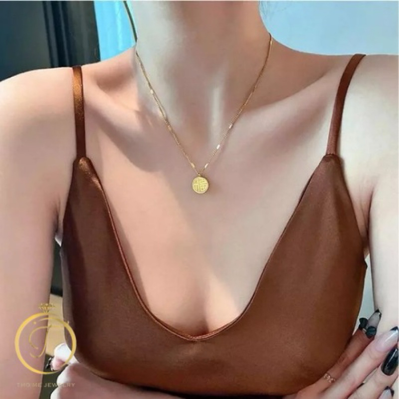 THO'ME JEWELRY - Kalung Liontin Giok China | Anti Karat (Titanium)