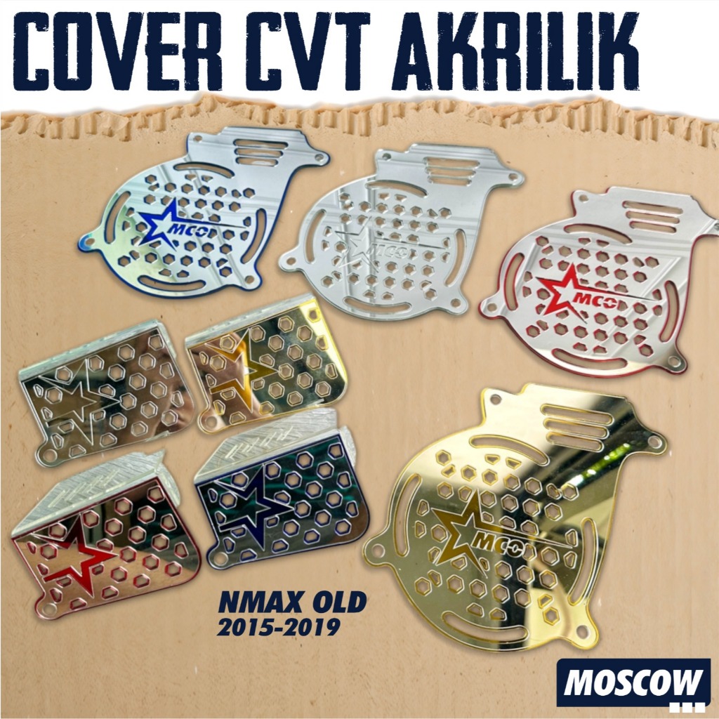 COVER CVT YAMAHA AKSESORIS MOTOR  NMAX OLD 2015 2016 2017 2018 2019 BAHAN AKRILIK TEBAL 3MM 1 SET DE