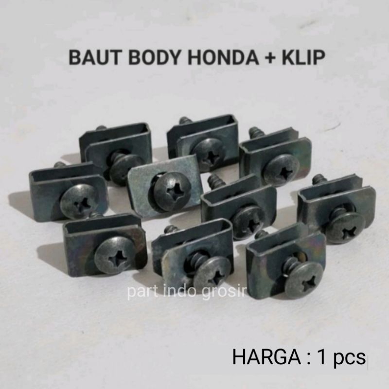BAUT BODY + Klip Untuk Semua Motor Honda Universal Sekrup ORIGINAL ib