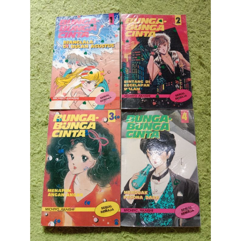 Komik manga bunga bunga cinta 1-4 tamat mulus, sampul plastik