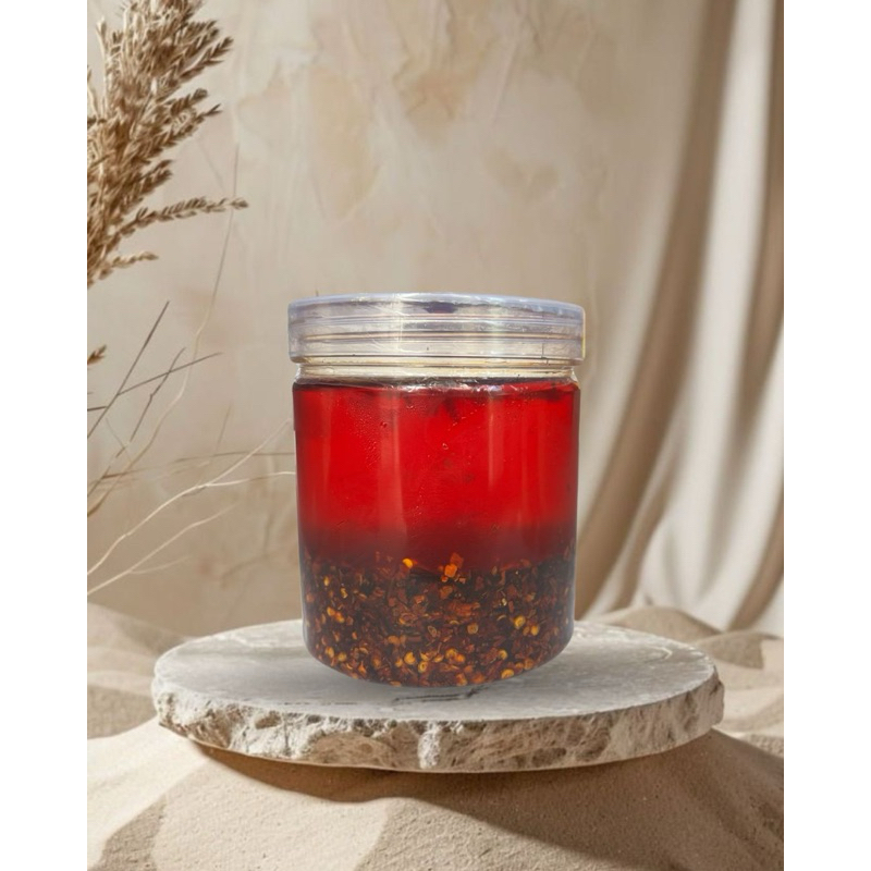 

Chili Oil Minya Cabe Pedas Gurih kemasan 500ml