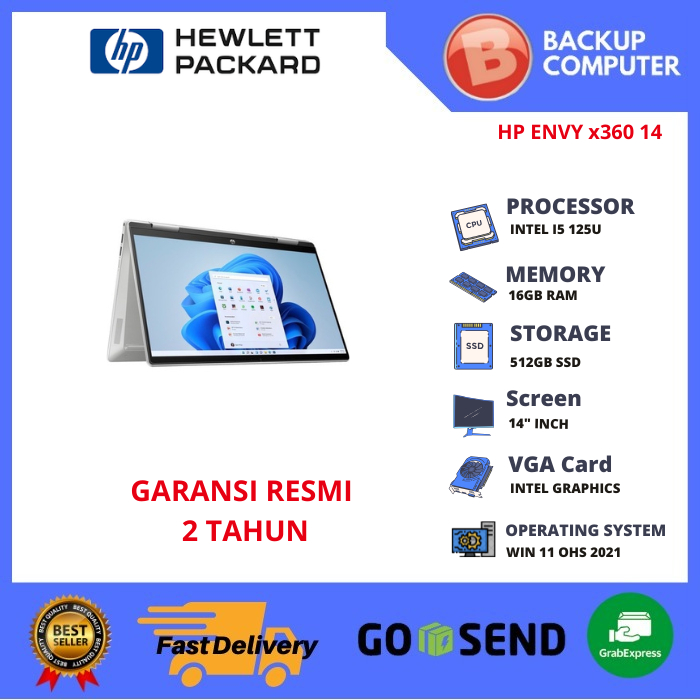 LAPTOP HP ENVY x360 14-fc0555TU INTEL I5 125U 16GB RAM