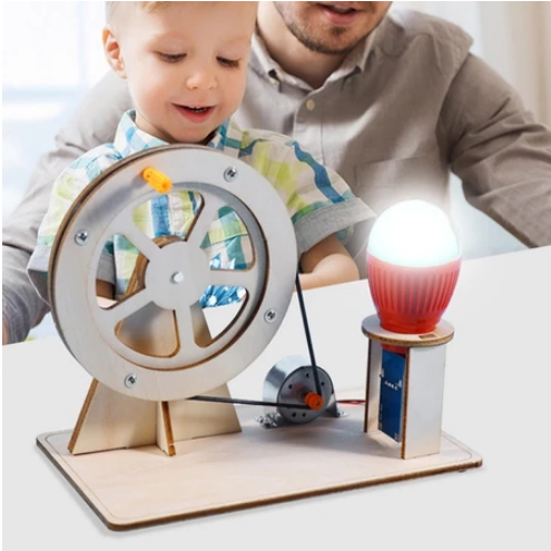 Mainan Generator Bohlam /  Generator Assembled Toys / Mainan Edukatif DIY / Wooden Bulb Generator To