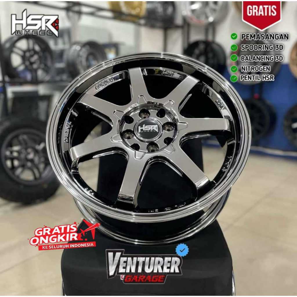 velg mobil jazz yaris mobilio raize rocky avanza r17 type HSR BOROKO SRD ring 17 black chrome