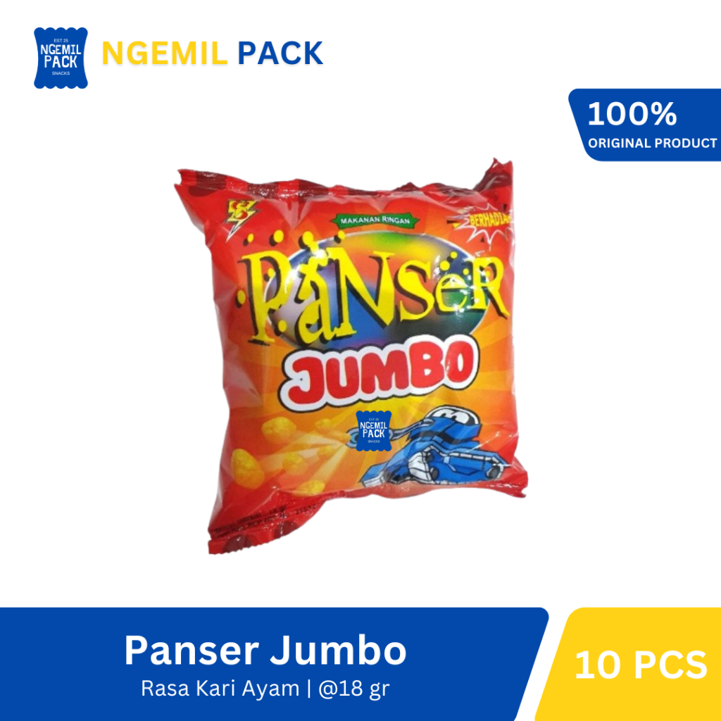 

Chiki Panser Jumbo Kari Ayam Berhadiah Isi 10pcs @18Gr