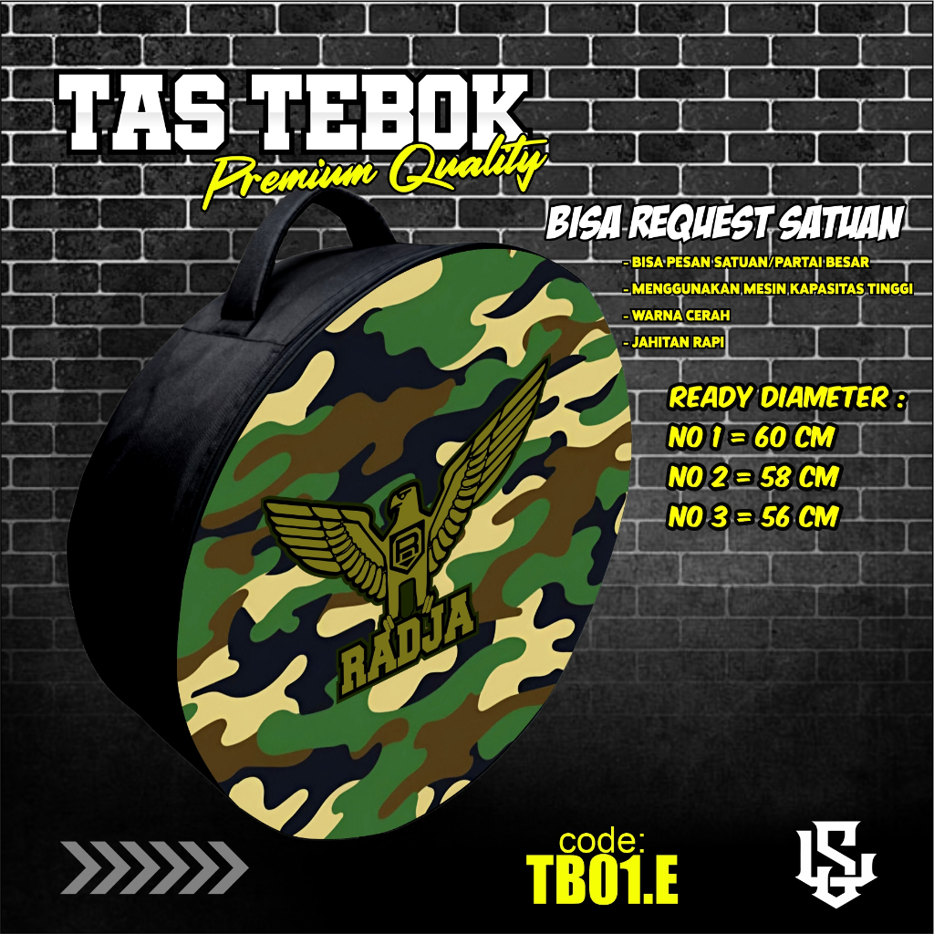 tas tebok murai motif RADJA ARMY ransel gendong jinjing bawa tebok sangkar murai printing