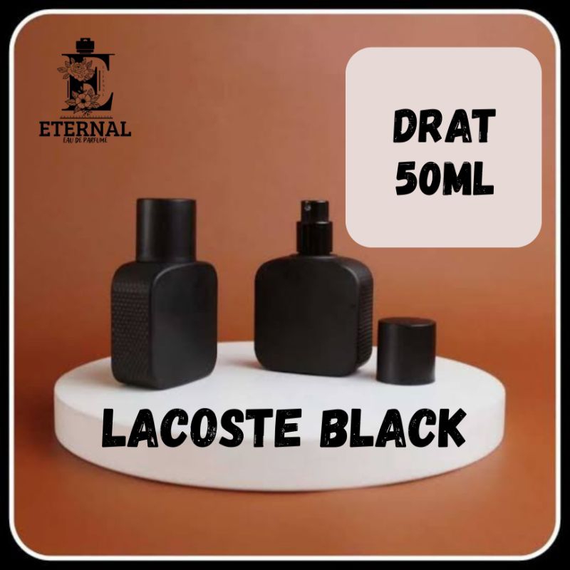 ‎Botol Lacoste Premium Full Black 50ml Drat Sprayer - Botol Kosong - Botol Parfum - Unisex - Lacoste