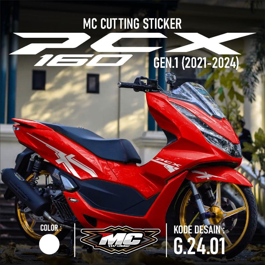 Cutting Sticker Striping PCX 160 NEW 2021 2022 2023 2024 - Aksesoris Motor Stiker Lis Body Striping 