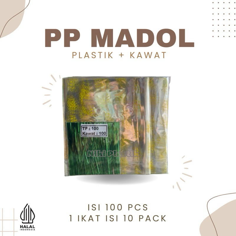 

Plastik + Tali Kawat PP Madol Madu Mongso | 1 Pack isi 100Pcs