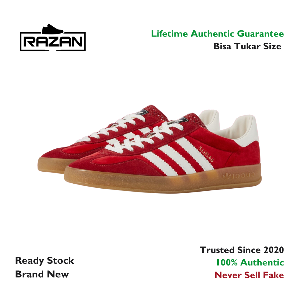 Adidas Gazelle x Gucci Red 100% Authentic Original