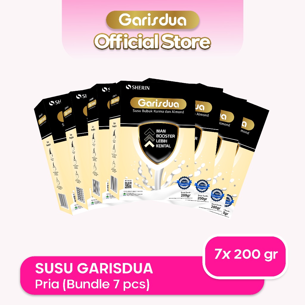 

[OFFICIAL] 7PCS Susu GarisDua PRIA (7x200gr) - Susu kesuburan Pria, Meningkatkan Kualitas Sperma - Alami | BPOM & Halal MUI