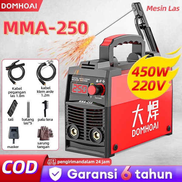 DOMHOAI MMA-250 Mesin Las Inverter Las Listrik IGBT Mesin Las Tampilan Digital Definisi Tinggi Mesin