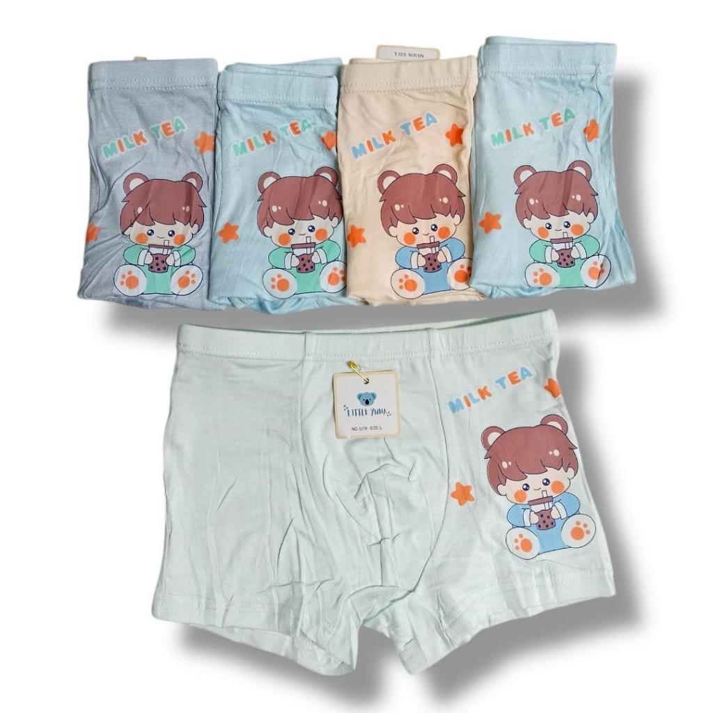 LITTLE YUNA | Boxer Anak Cowok Katun Modal 5576 | Paket Isi 4 Pcs | Size L – 4XL