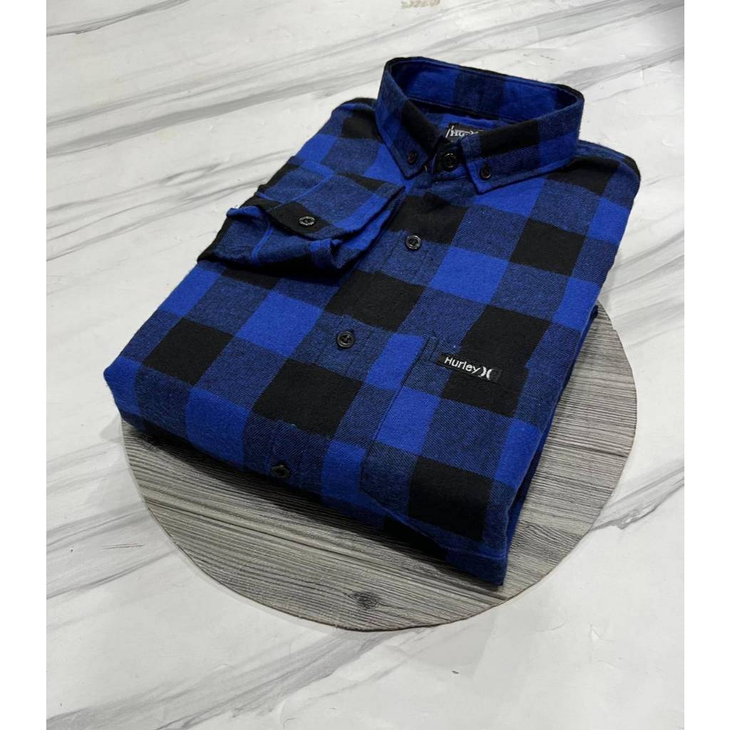 Kemeja pria wanita Llengan panjang kemeja Flanel kotak hitam merah flanel distro