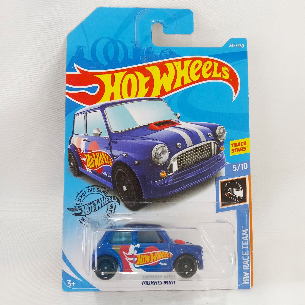 Diecast Hot Wheels Morris Mini Biru – HW Race Team 5/10 | Miniatur Mobil Track Stars Skala 1:64