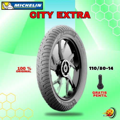 Ban Motor Matic MICHELIN CITY EXTRA 110/80 Ring 14 Tubeless