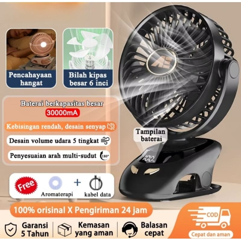 { F. B. M }ORIGINAL KIPAS ANGIN USB CLIP MINI FAN ROTATING. 15000MAH KIPAS AGIN MEJA MINI JEPIT PORT