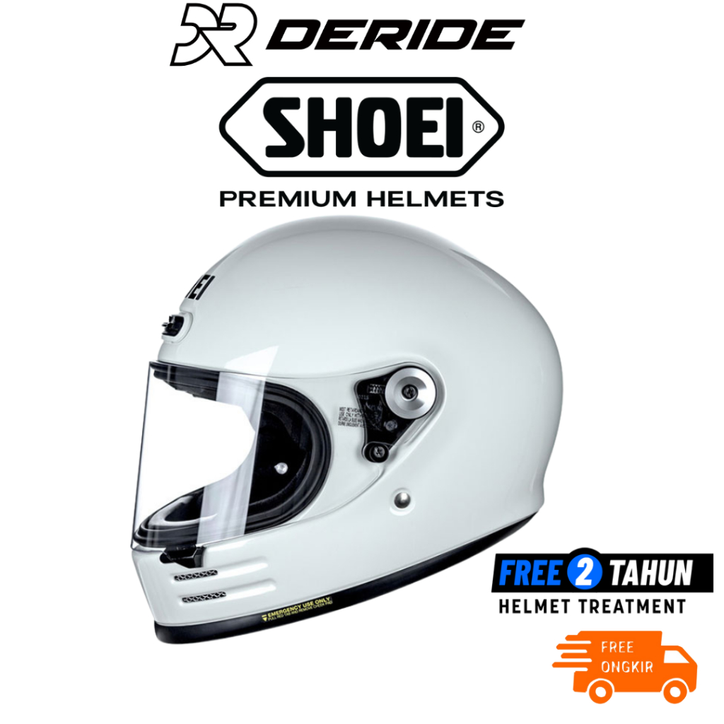 Helm Shoei Glamster Off White Full Face Retro SNI Original