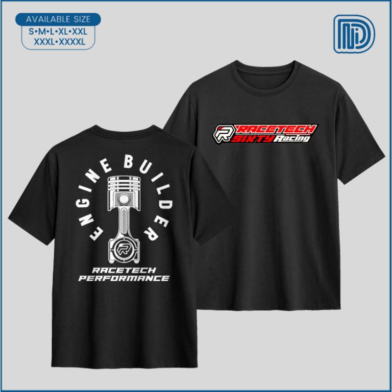 Tshirt Kaos RaceTech Sixty Racing Motocross Sablon depan belakang Terbaru combad 24s