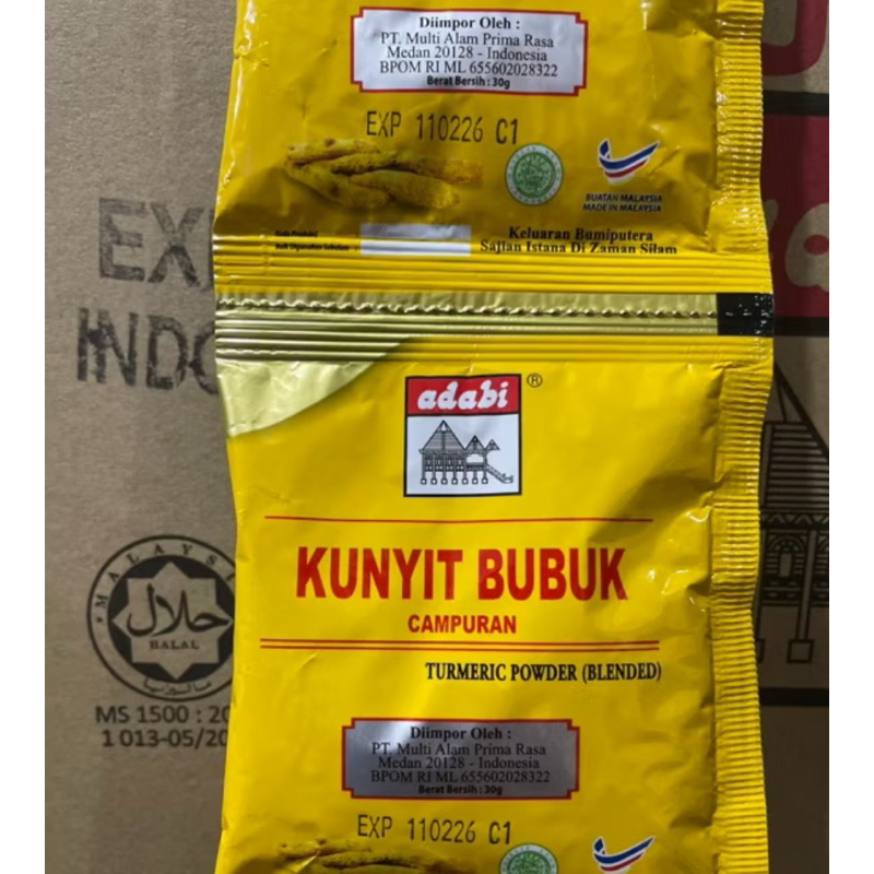 

1 Sachet KUNYIT BUBUK CAMPURAN 30 GRAM ADABI