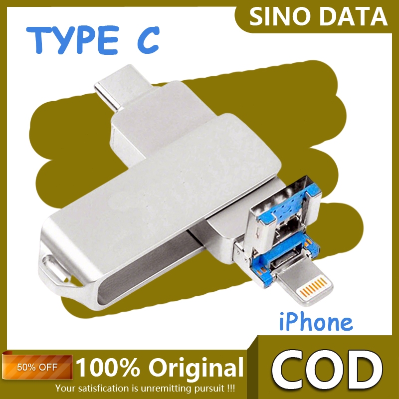 Flashdisk Flash Drive OTG Lightning HP 1TB Drive for iPhone Android PC iOS Type-c USB Kemasan Aman