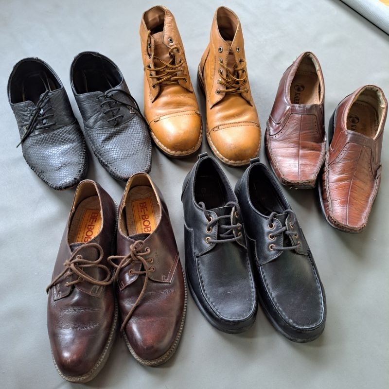 sepatu boot pantofel pria pesta kerja branded size 40 second preloved