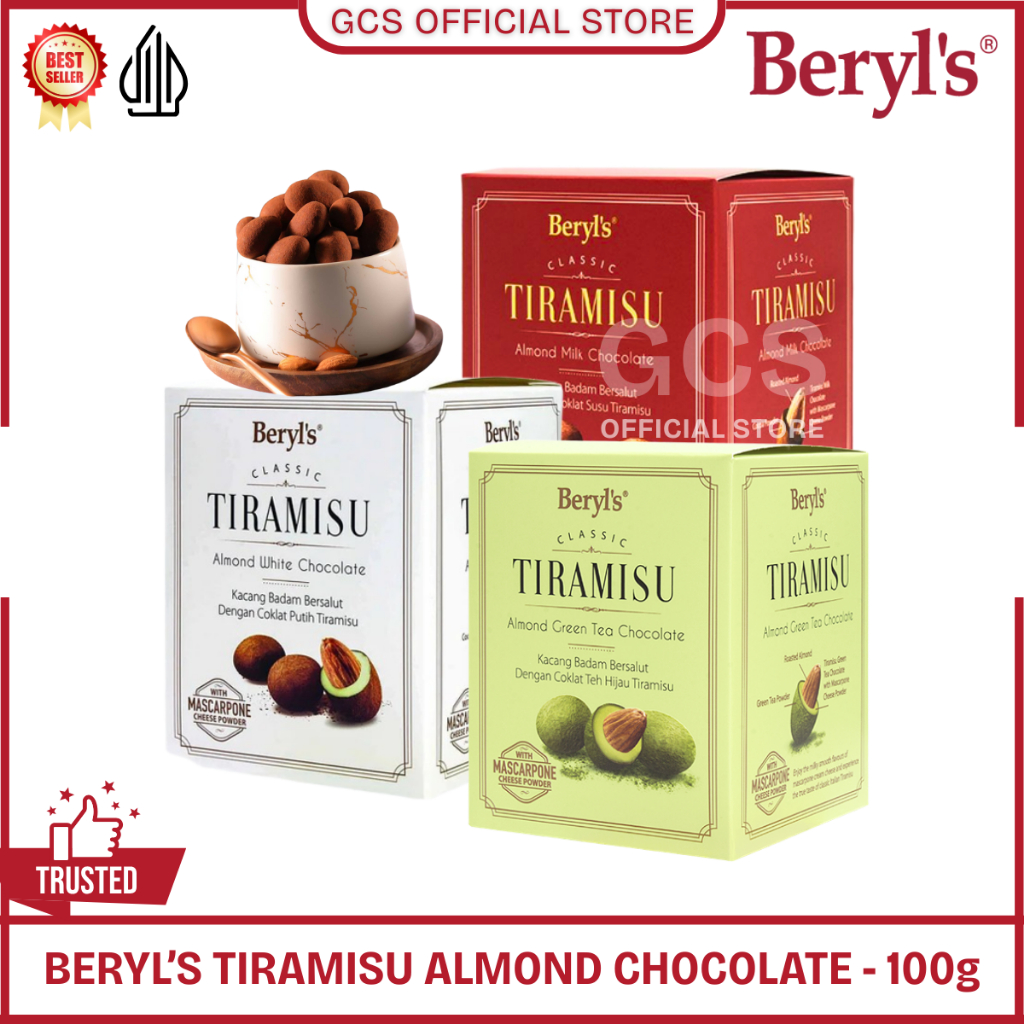 

Beryl's Classic Tiramisu Almond Green Tea Milk White Chocolate 100g Beryls Coklat Malysia