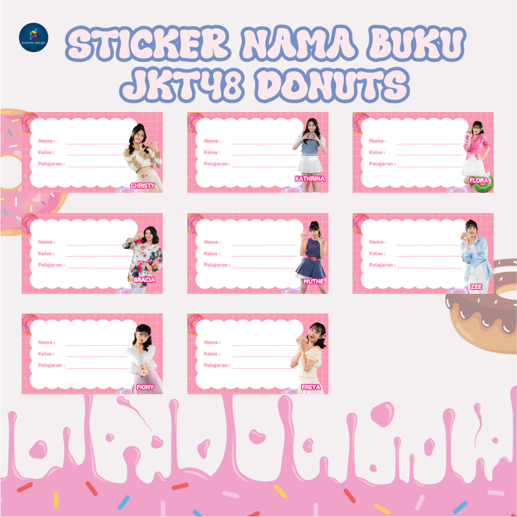 

(isi 44)Sticker Nama Buku JKT48 DONUTS
