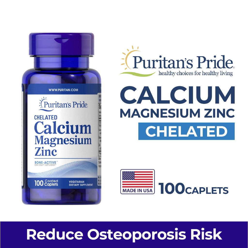 Suplemen Kalsium Magnesium Zinc Chelated 100 dan 200 Tablet