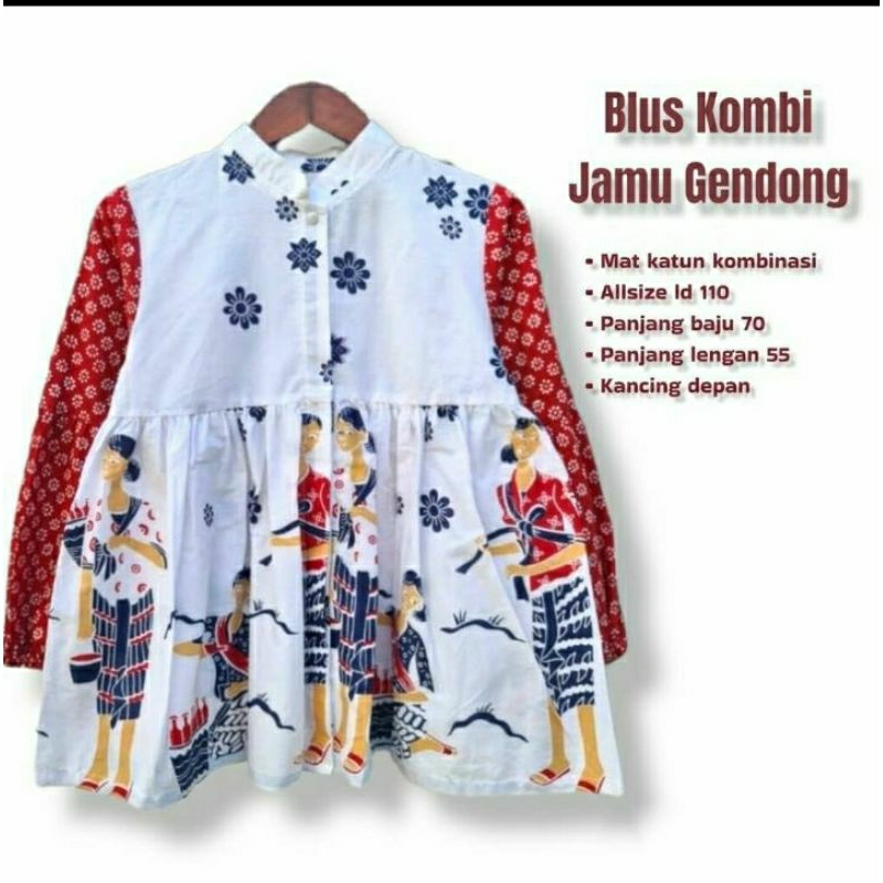 Blus Kombi Jamu Gendong Tejo Gelung Gank Tejo Tejo Konco Batik Solo Blus Batik Wanita