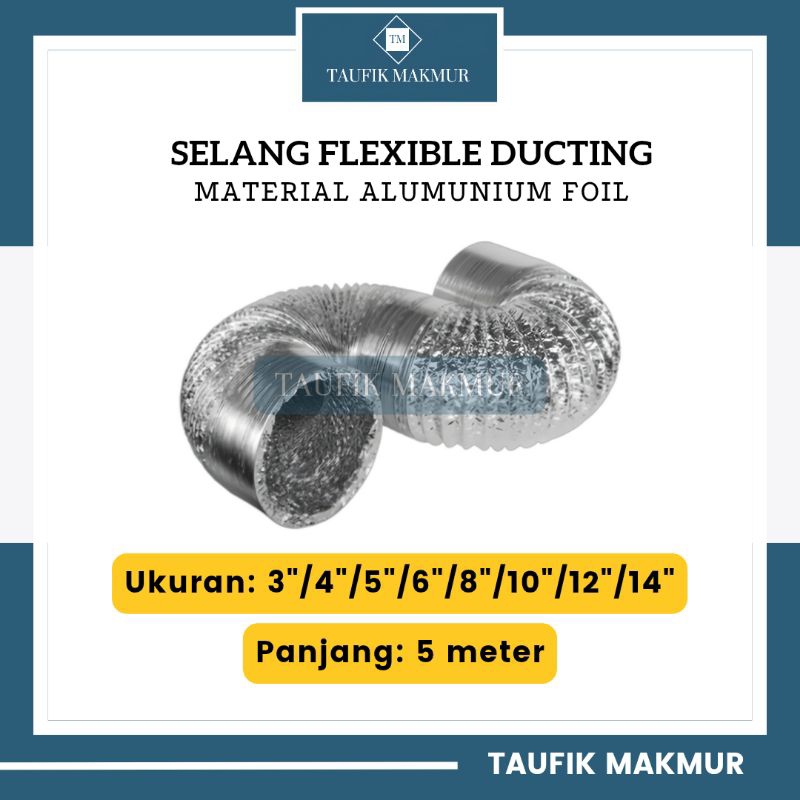 [5 Meter] Flexible Ducting Cerobong Asap/Pipa Exhaust Alumunium