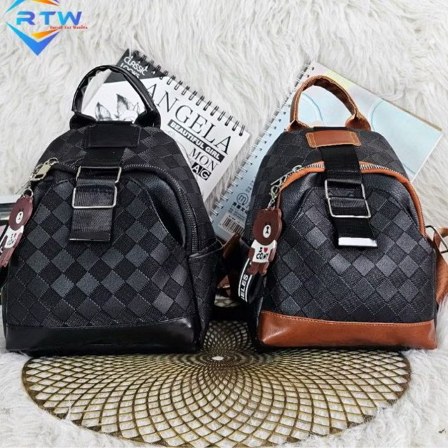 Tas Ransel Mini Wanita Kulit PU Ransel Kecil Lucu Ransel Punggung