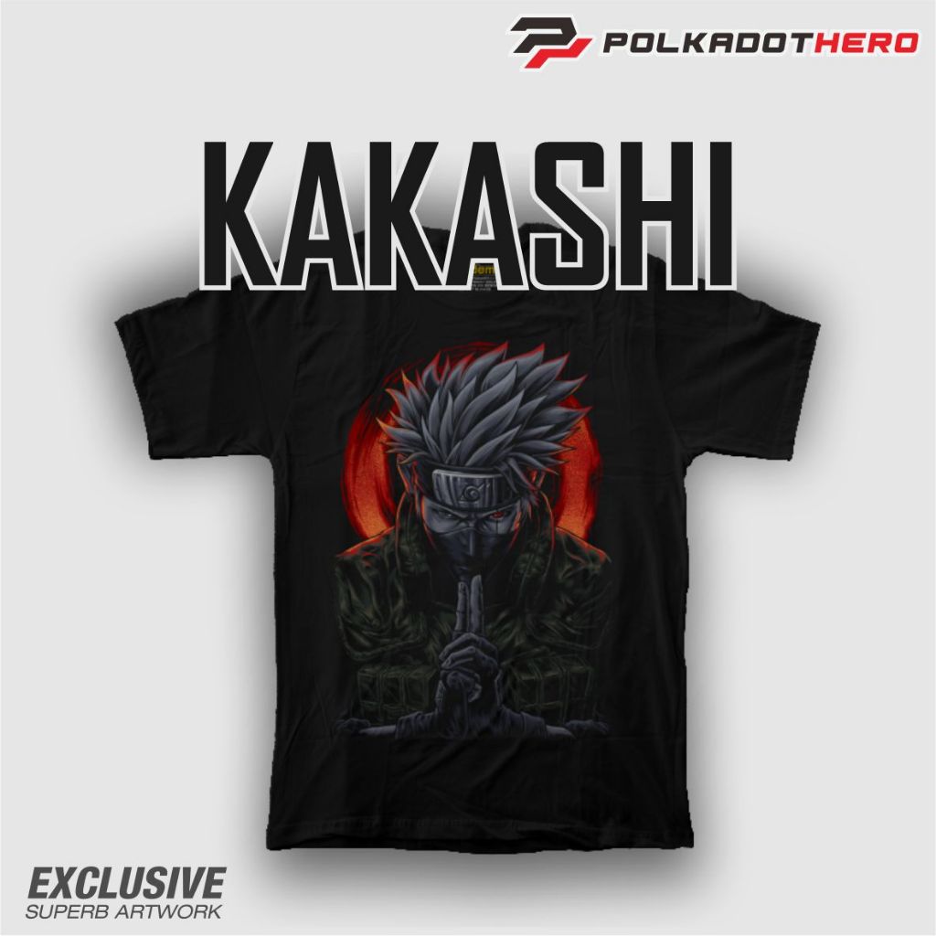 KAOS PRIA POLKADOT HERO ANIME NARUTO KAKASHI BIG SIZE | COTTON COMBED 24S