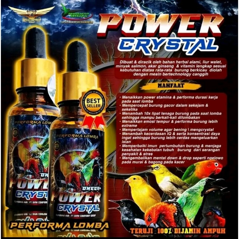 Power Kristal Omega + Peforma Lomba Burung metabolis power kristal booster semua jenis burung berkic