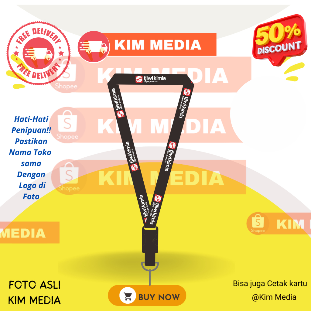 

Tali idcard tjiwi kimia paper products / lanyard tjiwi kimia paper products grosir murah