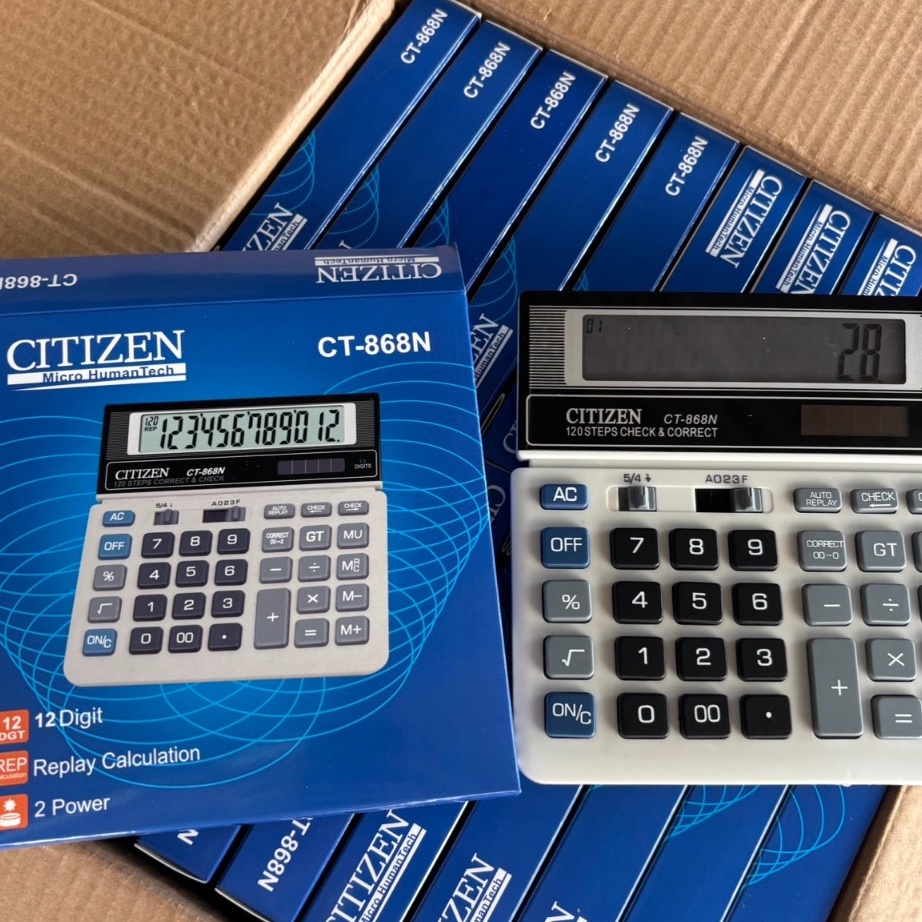 

Kalkulator Calculator Check CT 868 N 12 Digit Murah FREE BATERAI Dual 2 Power Kalkulator Sekolah Kantor Warung Dagang
