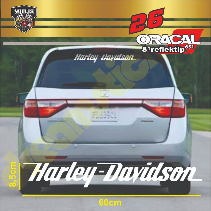 Sticker Stiker Mobil Harley Davidson Kaca Belakang