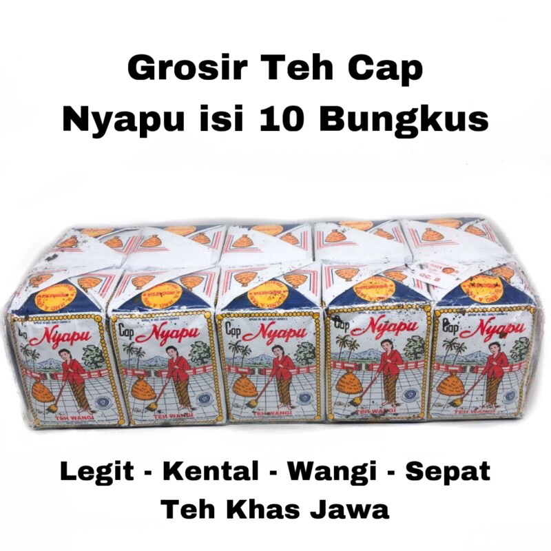 Teh Tubruk Cap Nyapu Pekalongan 1 Slop = 10 Bungkus Khas Solo