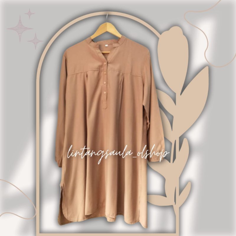 Tunik polos viscose jumbo coklat susu