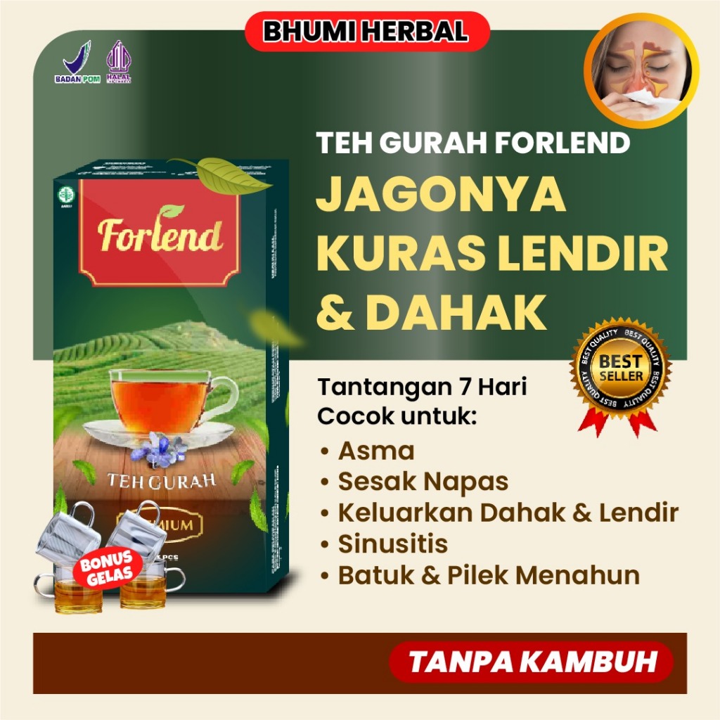 

FORLEND - Teh Gurah Forlend untuk Lendir Dahak Sesak Batuk Pilek dan Jernihkan Suara