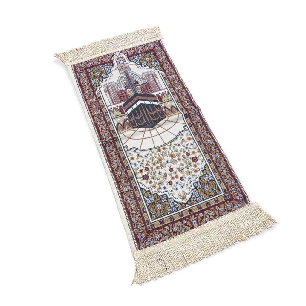 Sajadah Turki Bahan Silk Satin Bordir Premium Motif Kaabah Sajadah Turki Motif