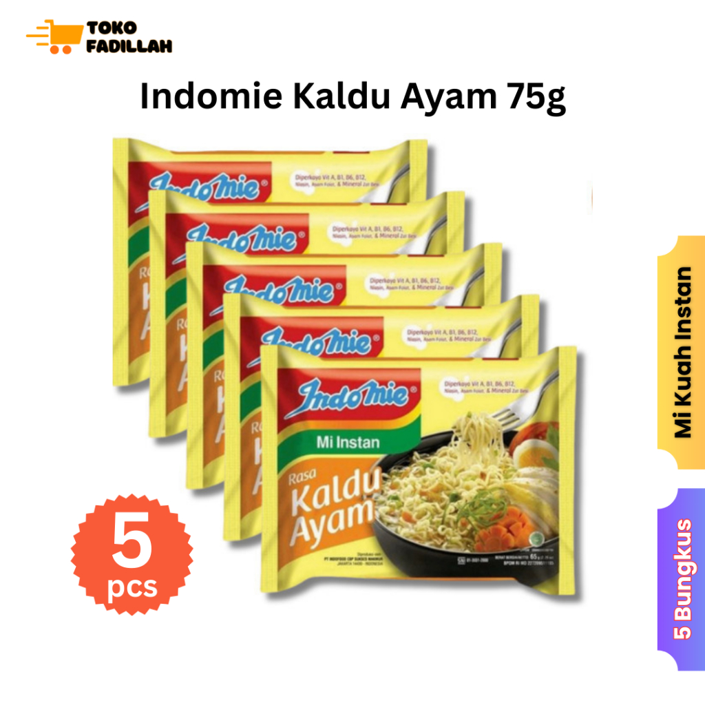 

[5 Pcs] Indomie Rasa Kaldu Ayam 75 gr - Mi Kuah Instan